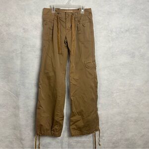 Vintage Women’s Cargo Pants Old Navy Khaki Mid Rise Junior Sz 1 Velvet Ribbon